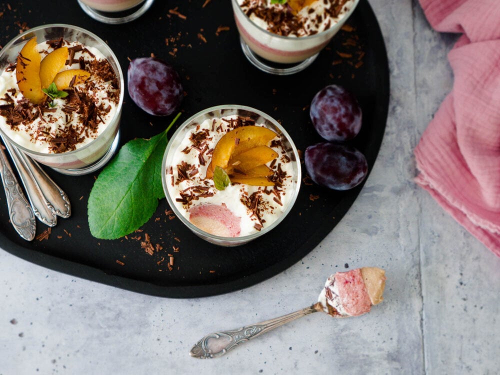 Baileys Rotwein-Zwetschgen Mousse ohne Gelatine - Dinkelliebe