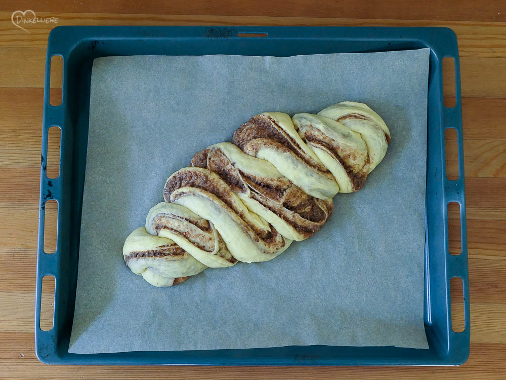 Besoffener No Knead Brioche-Nusszopf Teigbearbeitung