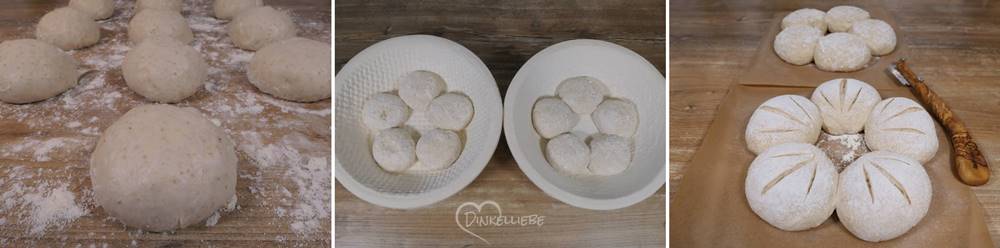 Blumenbrötchen - Grießbrötchen