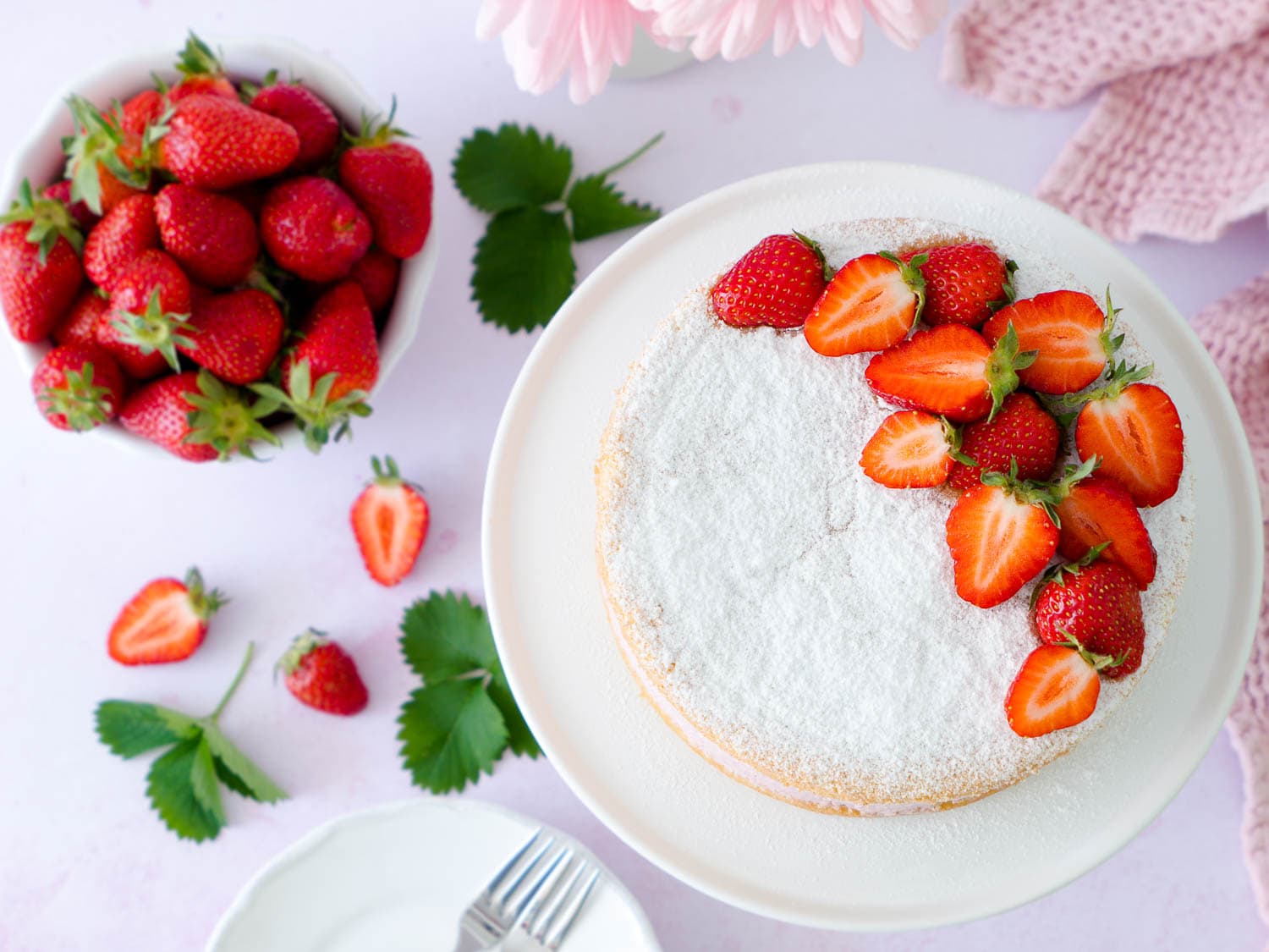 Dinkel Erdbeer-Käsesahne-Torte ohne Gelatine