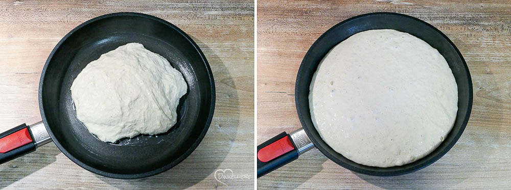 Faulenzer Pfannenbrot Teigbearbeitung