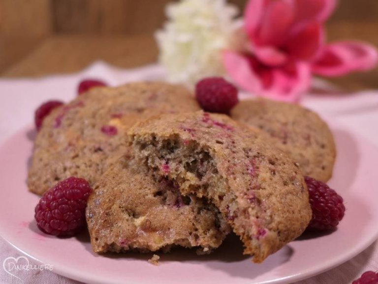 Himbeer Cookies mit weißer Schokolade