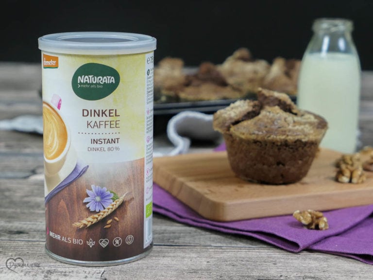 Karamellisierte Bananen-Schoko-Kaffee-Muffins mit Walnüssen - Dinkelliebe