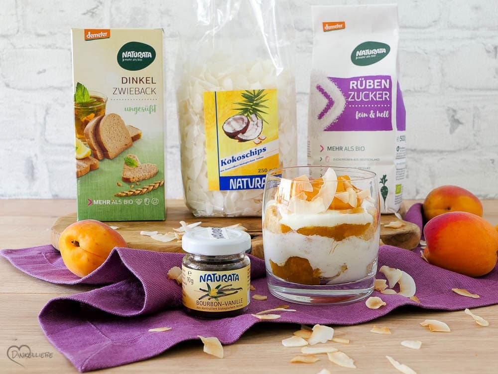 Leichtes Aprikosen-Kokos-Tiramisu - Dinkelliebe