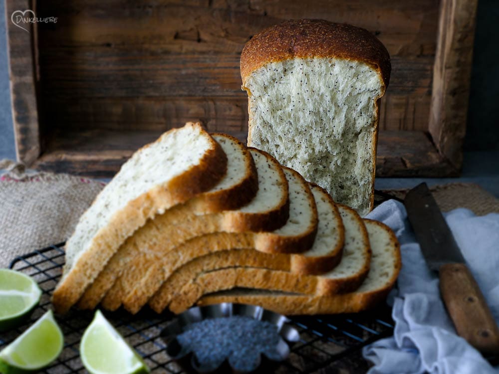 No Knead Limetten und Mohn Sandwichbrot - Dinkelliebe