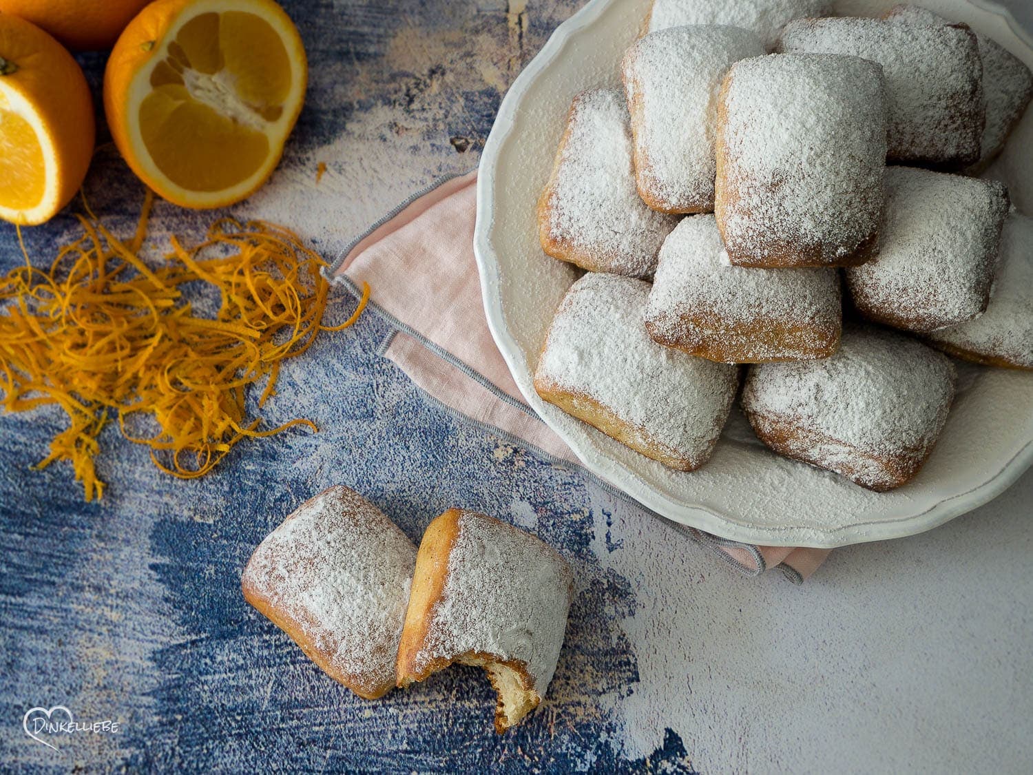No Knead Orange & Vanilla Beignets