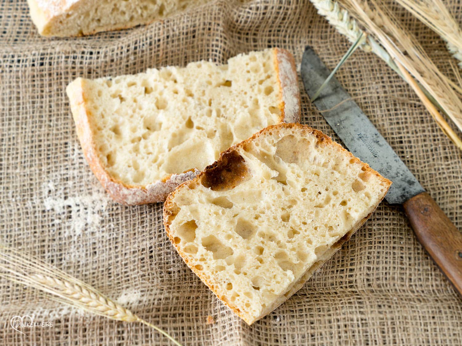 No Knead Sauerteig Ciabatta