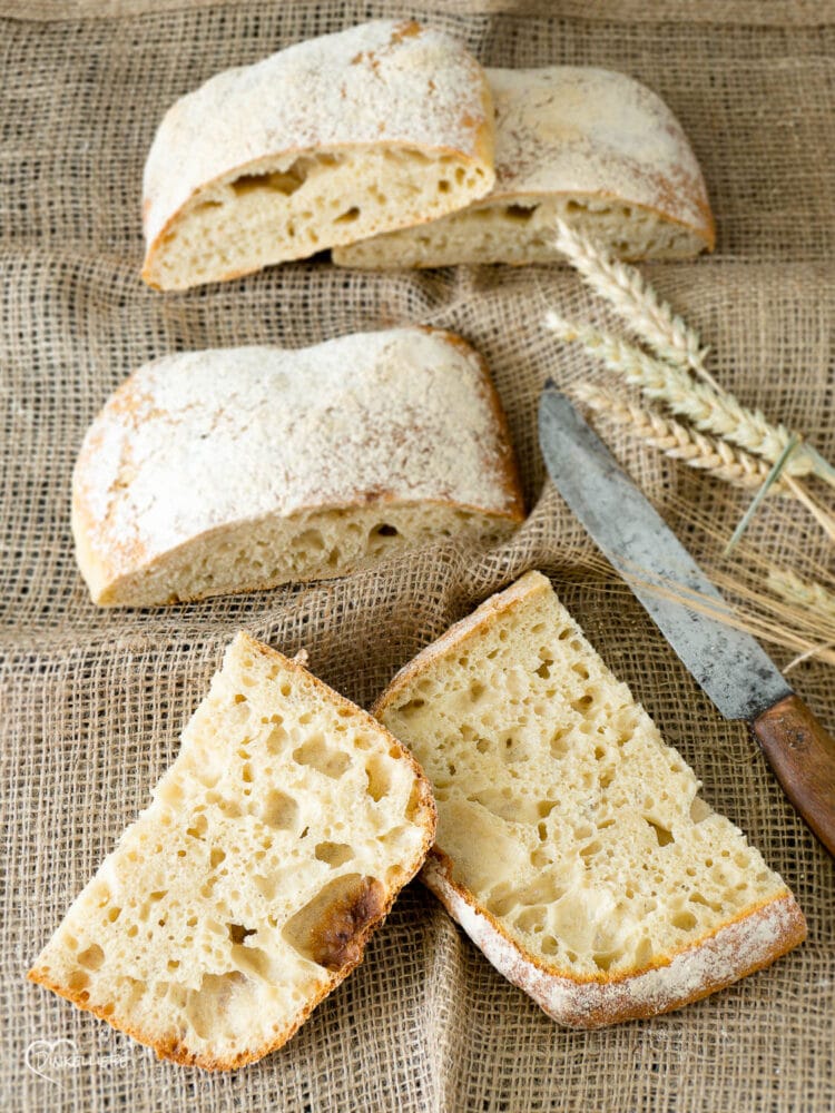 No Knead Sauerteig Ciabatta