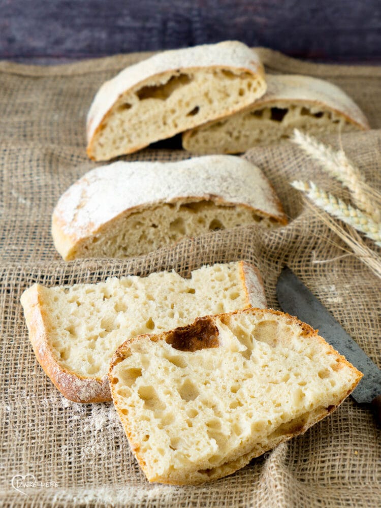 No Knead Sauerteig Ciabatta