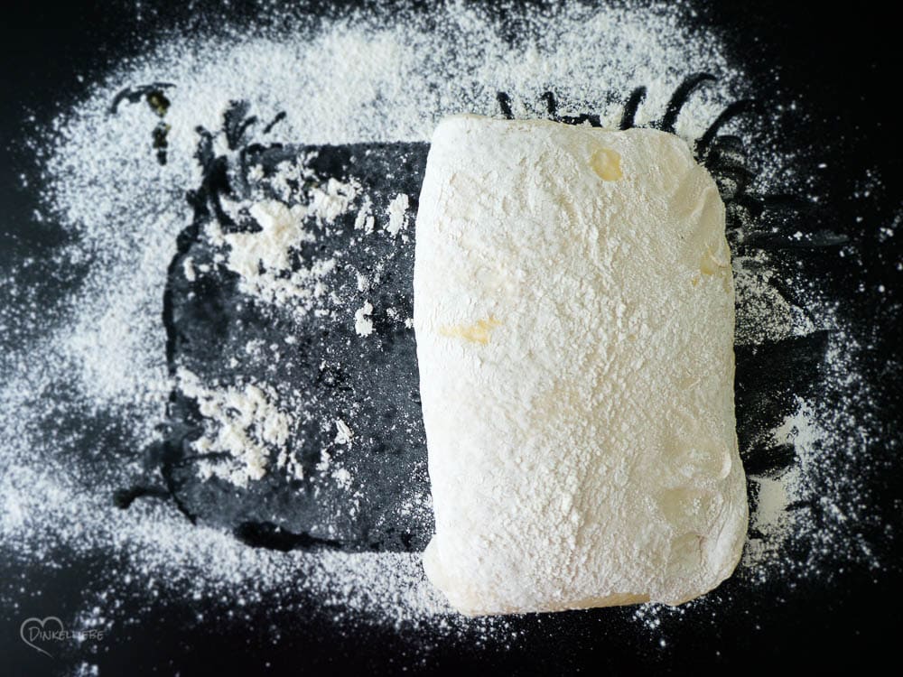 No Knead Sauerteig Ciabatta Teigbearbeitung