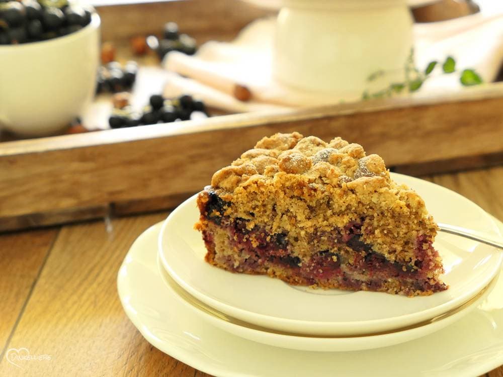 Rustikaler Johannisbeer-Haselnuss-Streuselkuchen