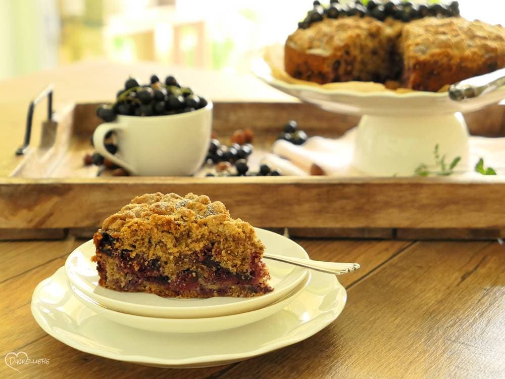 Rustikaler Johannisbeer-Haselnuss-Streuselkuchen