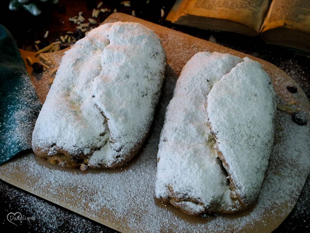 Schneller Christstollen mit Marzipan - ohne Rosinen und ohne Hefe