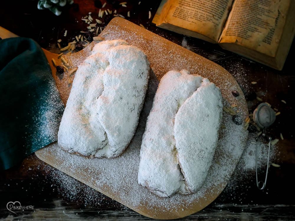 Schneller Christstollen mit Marzipan - ohne Rosinen und ohne Hefe