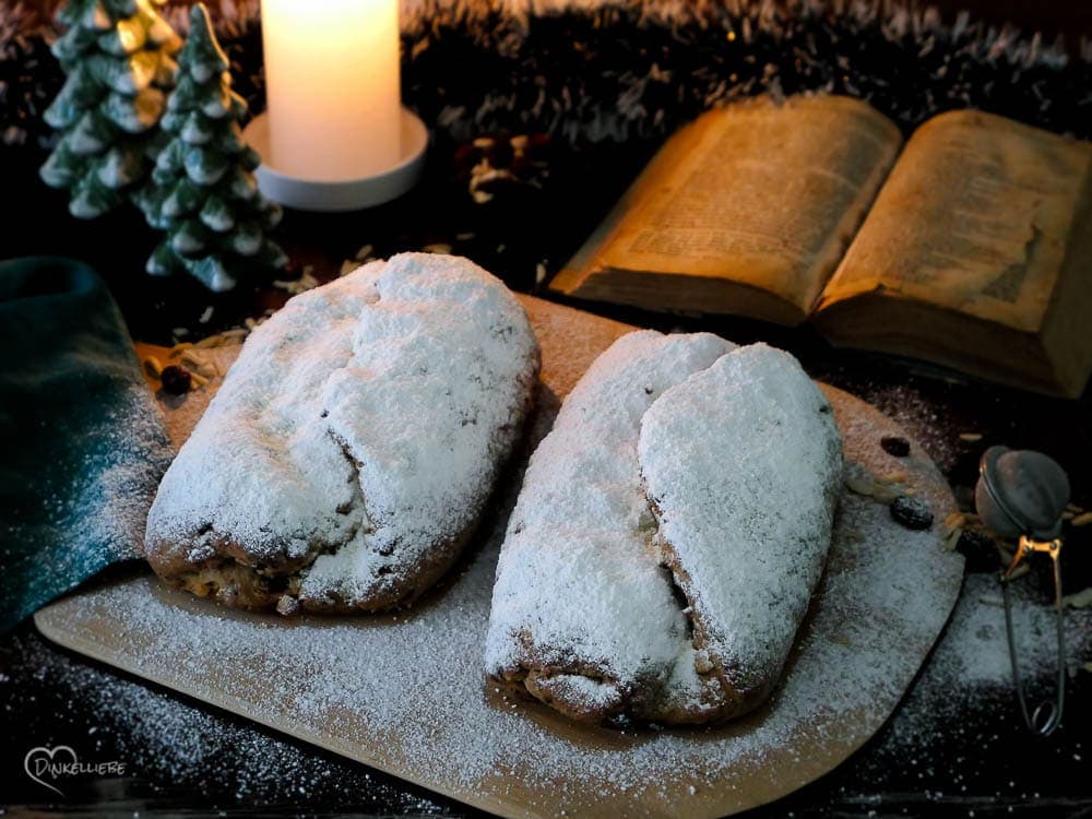 Schneller Christstollen mit Marzipan - ohne Rosinen und ohne Hefe