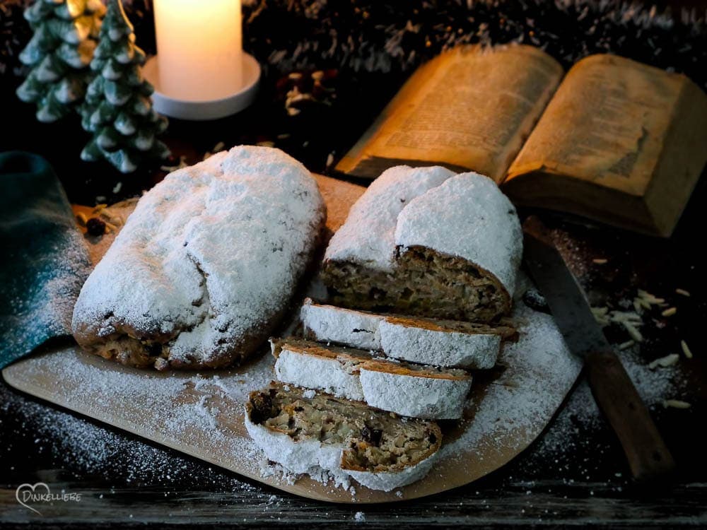 Schneller Christstollen mit Marzipan - ohne Rosinen und ohne Hefe