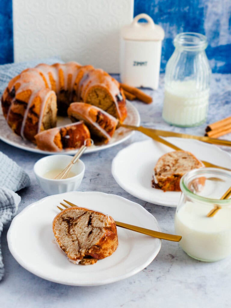 Veganer Zimtswirl-Gugelhupf - schnelles und einfaches Rezept, mit oder ohne Thermomix