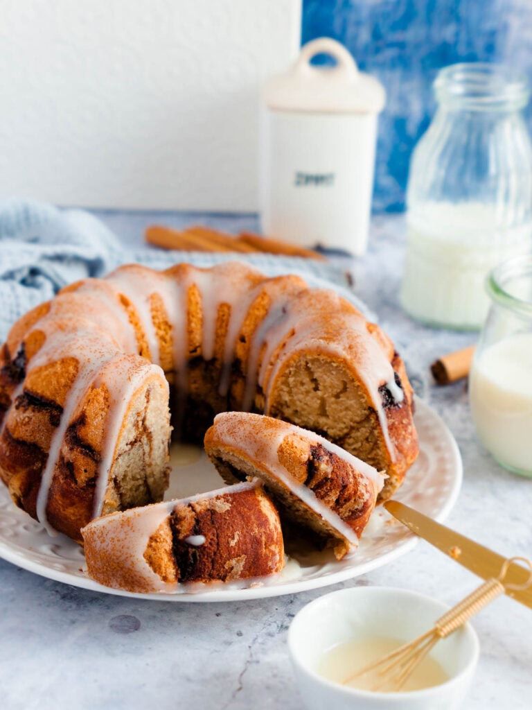 Veganer Zimtswirl-Gugelhupf - schnelles und einfaches Rezept, mit oder ohne Thermomix